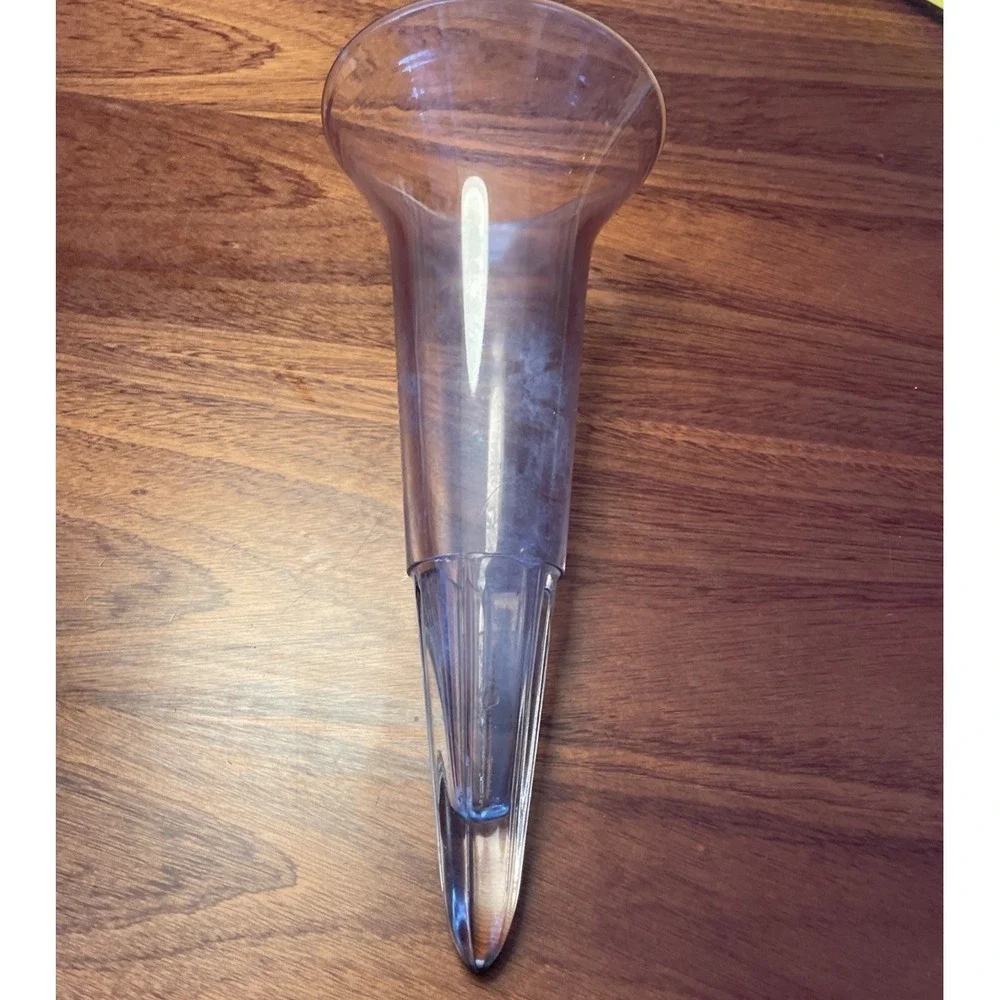 Vintage Glass Carriage/Automobile/Cemetary Flower Bud Vase‎ Clear